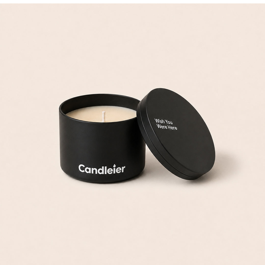 Wish You Were Here Tin Candle