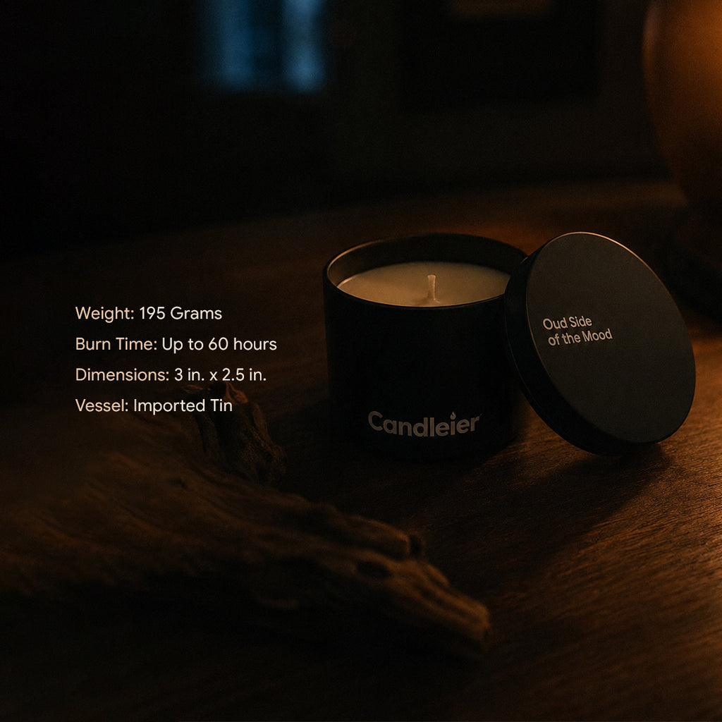 Oud Side of The Mood Tin Candle